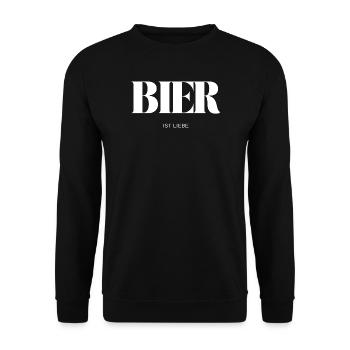 Bier ist Liebe - Unisex Pullover - Schwarz - Vorne - Alina (178cm) & Michal (187cm)