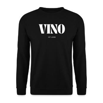 Vino ist Liebe - Unisex Pullover - Schwarz - Vorne - Alina (178cm) & Michal (187cm)