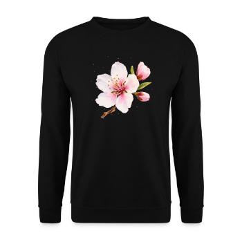 Almond Blossom Pink Spring Flower - Unisex Sweatshirt - black - Front - Alina (178cm) & Michal (187cm)
