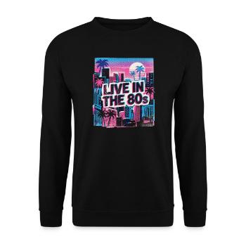 80s Retro Vintage Party - Unisex Sweatshirt - black - Front - Alina (178cm) & Michal (187cm)
