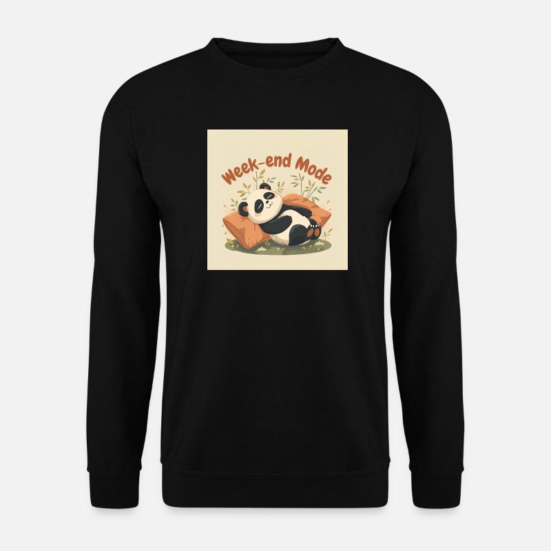 Panda Weekend Entspannter Modus - Unisex Pullover - Schwarz
