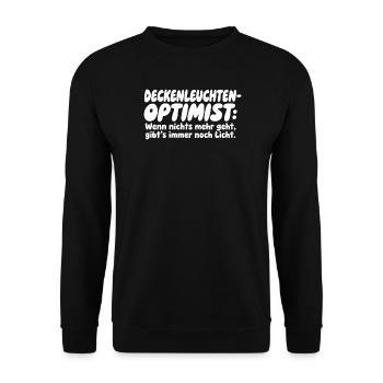 Deckenleuchten-Optimist - Unisex Pullover - Schwarz - Vorne - Alina (178cm) & Michal (187cm)