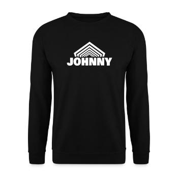 Geschenk für Johnny - Unisex Pullover - Schwarz - Vorne - Alina (178cm) & Michal (187cm)