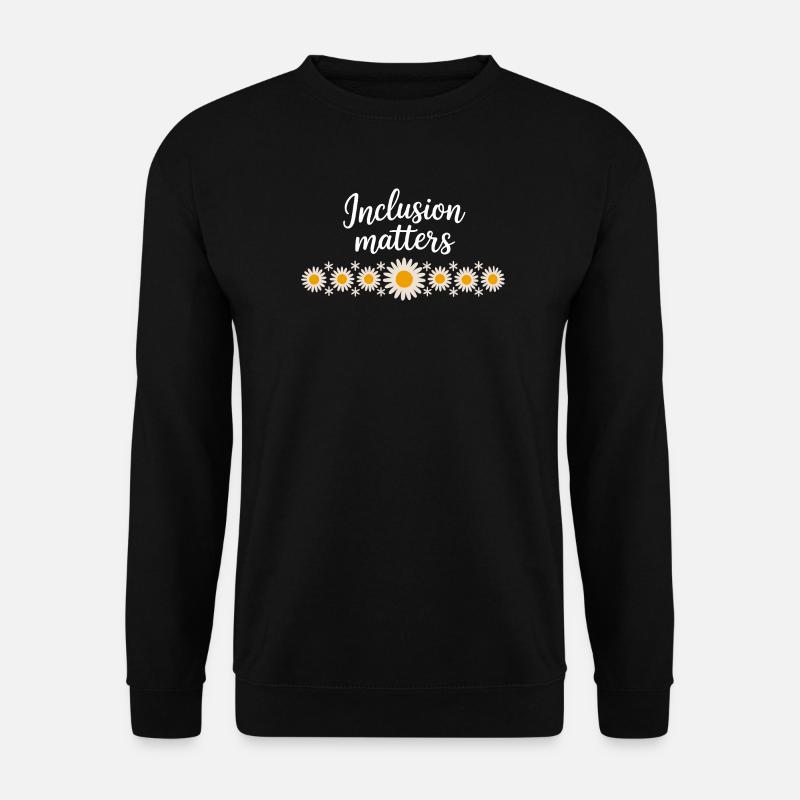 Inclusion matters with flower necklace - Unisex Sweatshirt - black