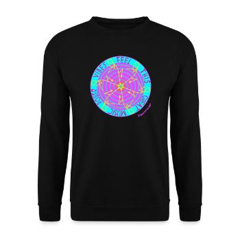 Music Vibes -Retro Vinyl Dance - Unisex Sweatshirt - black - Front - Alina (178cm) & Michal (187cm)