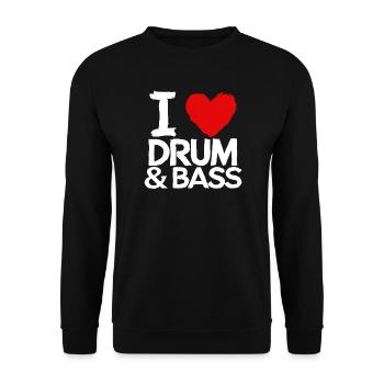 I Love Drum & Bass Grunge Music Drummer Funny - Unisex Sweatshirt - black - Front - Alina (178cm) & Michal (187cm)