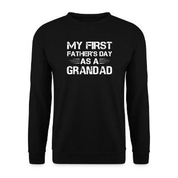 Ma première fête des pères en tant que grand-père style rétro - Sweat-shirt Unisexe - noir - Devant - Alina (178cm) & Michal (187cm)