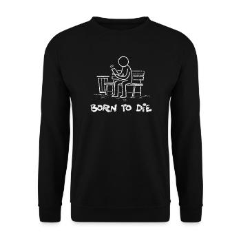 Born to Die – Smartphone-Zombie-Dark Humor - Unisex Pullover - Schwarz - Vorne - Alina (178cm) & Michal (187cm)