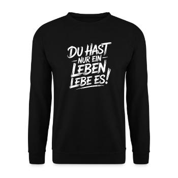 Nur Ein Leben Lebe Es - Unisex Pullover - Schwarz - Vorne - Alina (178cm) & Michal (187cm)