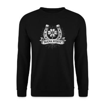 buena suerte - Unisex Pullover - Schwarz - Vorne - Alina (178cm) & Michal (187cm)