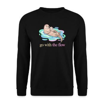 Go With the Flow Otter Duo - Unisex Sweatshirt - black - Front - Alina (178cm) & Michal (187cm)