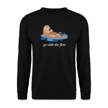 Otter Duo : Laisse Aller avec le Courant - Sweat-shirt Unisexe - noir - Devant - Alina (178cm) & Michal (187cm)