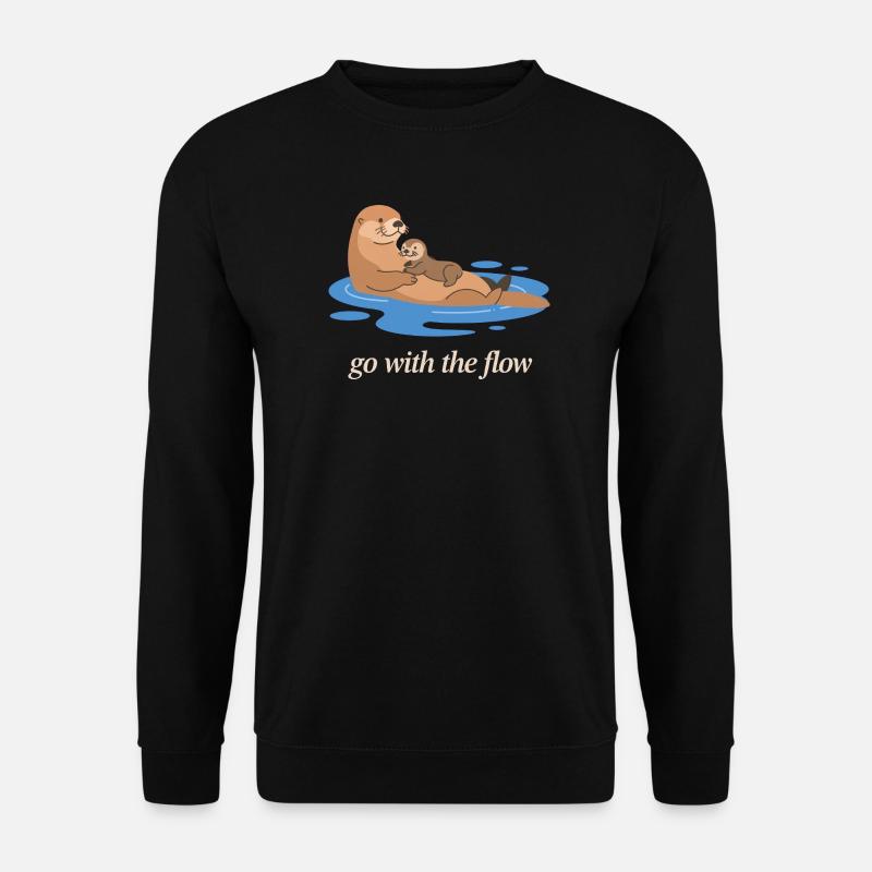 Otter Duo Go With the Flow - Unisex Sweatshirt - black