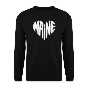 Maine Heart Typo Design - Unisex Sweatshirt - black - Front - Alina (178cm) & Michal (187cm)