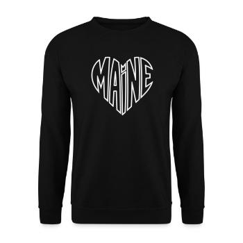 Lettrage Maine Heart Vintage - Sweat-shirt Unisexe - noir - Devant - Alina (178cm) & Michal (187cm)