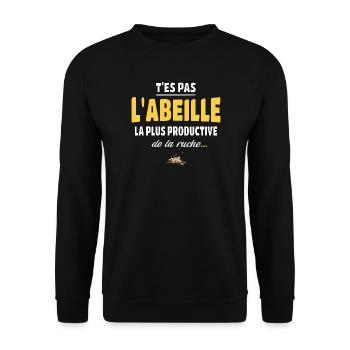 T’es pas l’abeille la plus productive de la ruche - Sweat-shirt Unisexe - noir - Devant - Alina (178cm) & Michal (187cm)