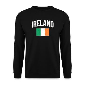 Ireland Flag Arc Vintage Print - Unisex Sweatshirt - black - Front - Alina (178cm) & Michal (187cm)