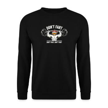 Don’t Fart Kraft-Duck Gewichtheben - Unisex Pullover - Schwarz - Vorne - Alina (178cm) & Michal (187cm)