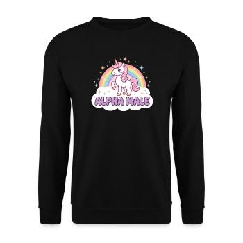 Funny Unicorn Shirt for Humor Fans - Unisex Sweatshirt - black - Front - Alina (178cm) & Michal (187cm)