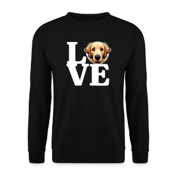 LOVE Golden Retriever Dog Dog Lover Funny - Unisex Sweatshirt - black - Front - Alina (178cm) & Michal (187cm)