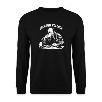 Jakson Pollock Inspired Coffee Portrait Tee - Unisex Sweatshirt - black - Front - Alina (178cm) & Michal (187cm)