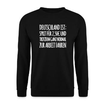 Lustiger Tank Spruch - Unisex Pullover - Schwarz - Vorne - Alina (178cm) & Michal (187cm)