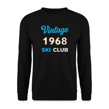 Vintage 1968 – Ski Club Retro Geburtsjahr Geschenk - Unisex Pullover - Schwarz - Vorne - Alina (178cm) & Michal (187cm)