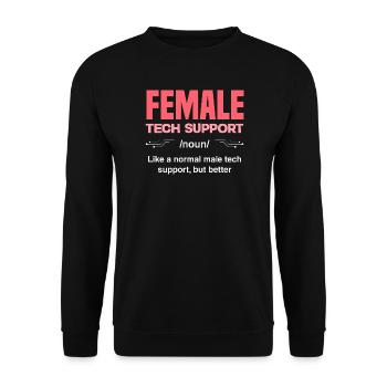 Assistance technique Définition de la femme Administration informatique Ordinateur - Sweat-shirt Unisexe - noir - Devant - Alina (178cm) & Michal (187cm)