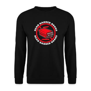 Read Banned Books Verbotene Bücher Lesen Freiheit - Unisex Sweatshirt - black - Front - Alina (178cm) & Michal (187cm)