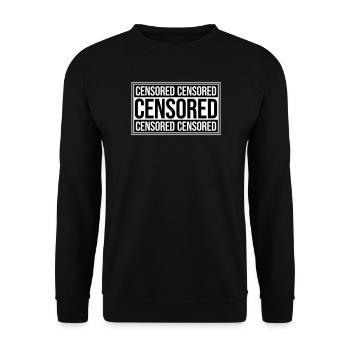 Censored Zensiert Lustig Statement Freiheit Logo - Unisex Pullover - Schwarz - Vorne - Alina (178cm) & Michal (187cm)