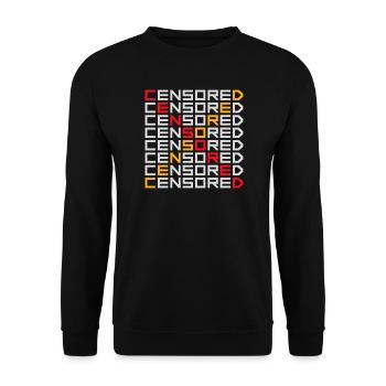 Censored Zensiert Lustig Statement Freiheit Logo - Unisex Pullover - Schwarz - Vorne - Alina (178cm) & Michal (187cm)