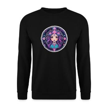 Femme astrale florale - Sweat-shirt Unisexe - noir - Devant - Alina (178cm) & Michal (187cm)