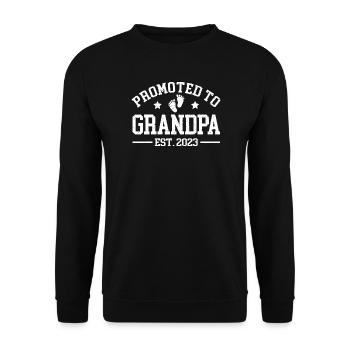 Promu grand-père Est. 2023 - Sweat-shirt Unisexe - noir - Devant - Alina (178cm) & Michal (187cm)