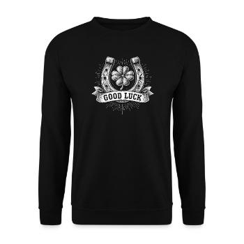 Good luck - Unisex Sweatshirt - black - Front - Alina (178cm) & Michal (187cm)
