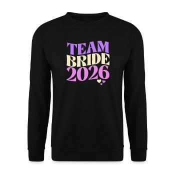 Team Bride 2026 - Unisex Pullover - Schwarz - Vorne - Alina (178cm) & Michal (187cm)