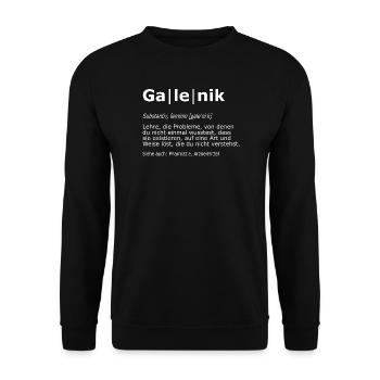 Galenics Pharmacy Pharmacy Pharmacy Definition - Unisex Sweatshirt - black - Front - Alina (178cm) & Michal (187cm)