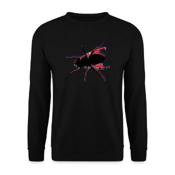 Fliege fischen No. 5 - Unisex Pullover - Schwarz - Vorne - Alina (178cm) & Michal (187cm)