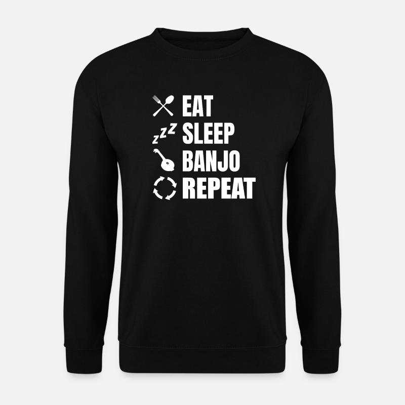 Spis, sov banjo gentag - Unisex sweater - sort