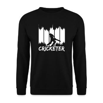 Funny cricketer - Unisex Sweatshirt - black - Front - Alina (178cm) & Michal (187cm)