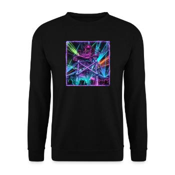 Rétro Rave Electro - Sweat-shirt Unisexe - noir - Devant - Alina (178cm) & Michal (187cm)