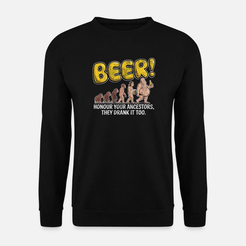 Evolution Beer Lustiges Witziges Bier - Unisex Pullover - Schwarz