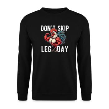 Nicht den Beintag überspringen Bodybuilding GYM Palestra Lustig - Unisex Pullover - Schwarz - Vorne - Alina (178cm) & Michal (187cm)