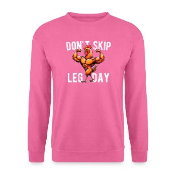 Ne saute pas la journée des jambes Gym de bodybuilding Palestra Drôle - Sweat-shirt Unisexe - rose - Devant