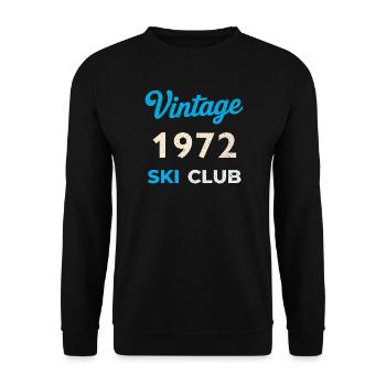 Vintage 1972 – Ski Club Retro Geburtsjahr Geschenk - Unisex Pullover - Schwarz - Vorne - Alina (178cm) & Michal (187cm)
