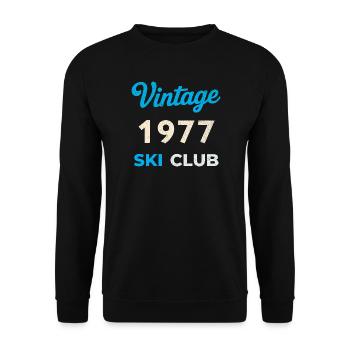 Vintage 1977 – Ski Club Retro Birth Year Gift - Unisex Sweatshirt - black - Front - Alina (178cm) & Michal (187cm)