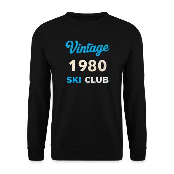 Vintage 1980's – Ski Club Retro Birth Year Gift - Unisex Sweatshirt - black - Front - Alina (178cm) & Michal (187cm)