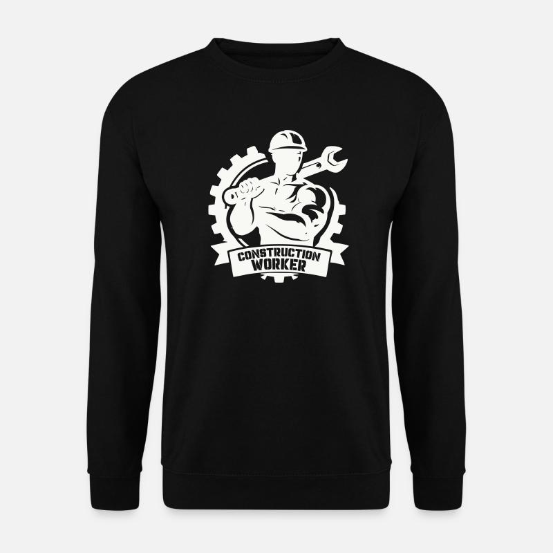 Ouvrier du bâtiment robuste avec engrenages - Sweat-shirt Unisexe - noir