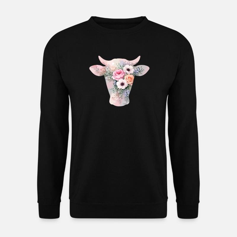 Fleurs en forme de vache - Sweat-shirt Unisexe - noir