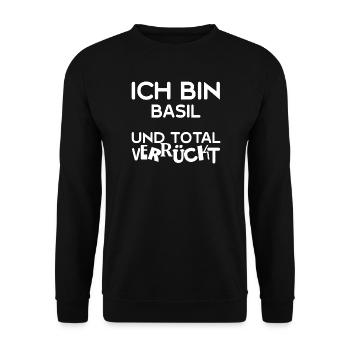 Basil als Verrueckt - Unisex Pullover - Schwarz - Vorne - Alina (178cm) & Michal (187cm)