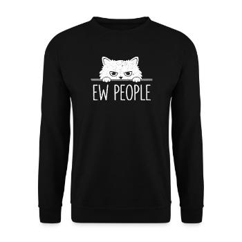 Beurk, les gens, amoureux des chats, humour félin, antisocial. - Sweat-shirt Unisexe - noir - Devant - Alina (178cm) & Michal (187cm)